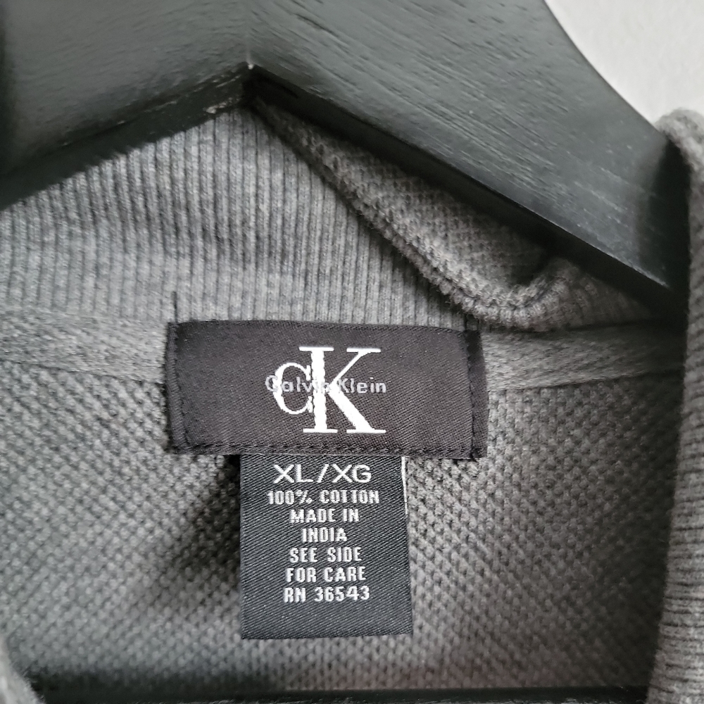Calvin Klein Mens XL Gray Full Zip Jacket/Sweater w. Button Pockets - Picture 5 of 7